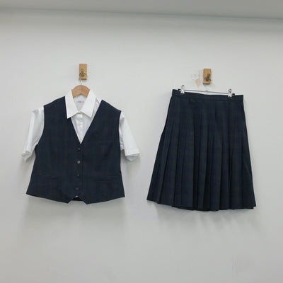 【中古】東京都 駒込中学校 女子制服 3点（シャツ・ベスト・スカート）sf016594