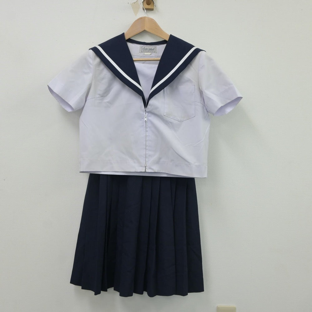 【中古】愛知県 長良中学校 女子制服 2点（セーラー服・スカート）sf016598