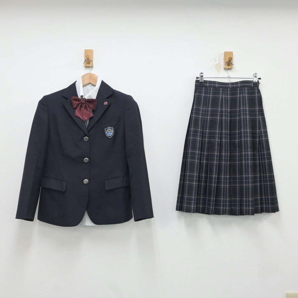 【中古】福岡県 星琳高等学校 女子制服 4点（ブレザー・シャツ・スカート）sf016607