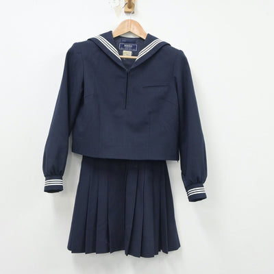 【中古】東京都 駒場高等学校 女子制服 2点（セーラー服・スカート）sf016619