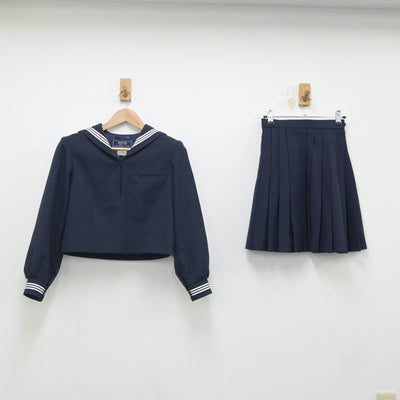 【中古】東京都 駒場高等学校 女子制服 2点（セーラー服・スカート）sf016619