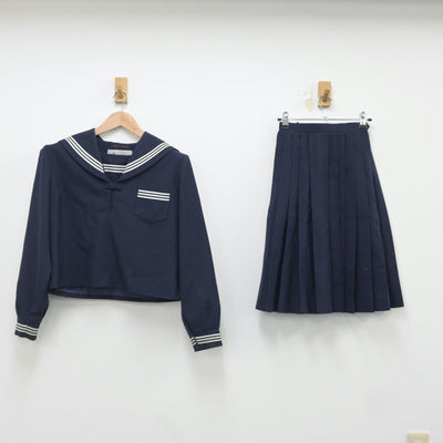 【中古】茨城県 里美中学校 女子制服 2点（セーラー服・スカート）sf016628