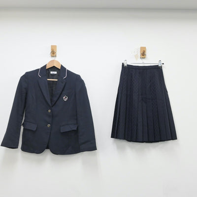 【中古】東京都 共立女子第二中学校 女子制服 3点（ブレザー・ニット・スカート）sf016647