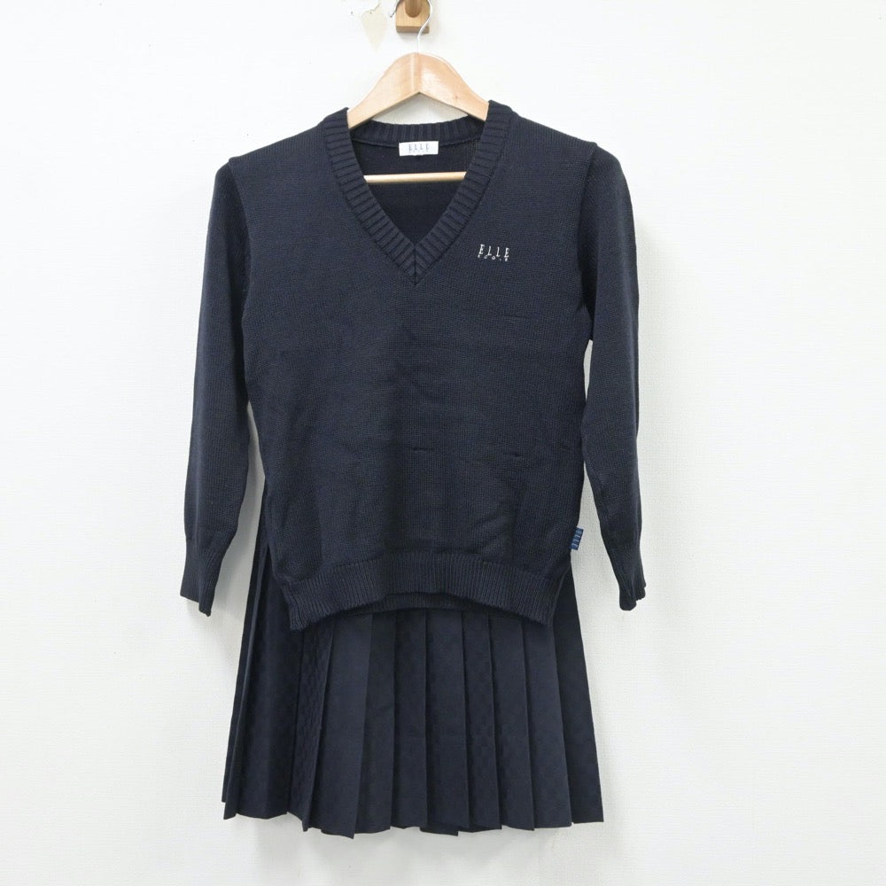 【中古】東京都 共立女子第二中学校 女子制服 3点（ブレザー・ニット・スカート）sf016647