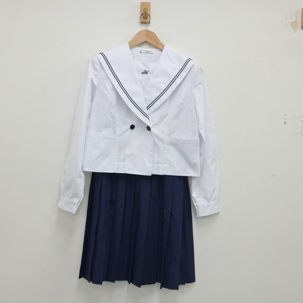 【中古】青森県 東中学校 女子制服 3点（セーラー服・スカート）sf016654