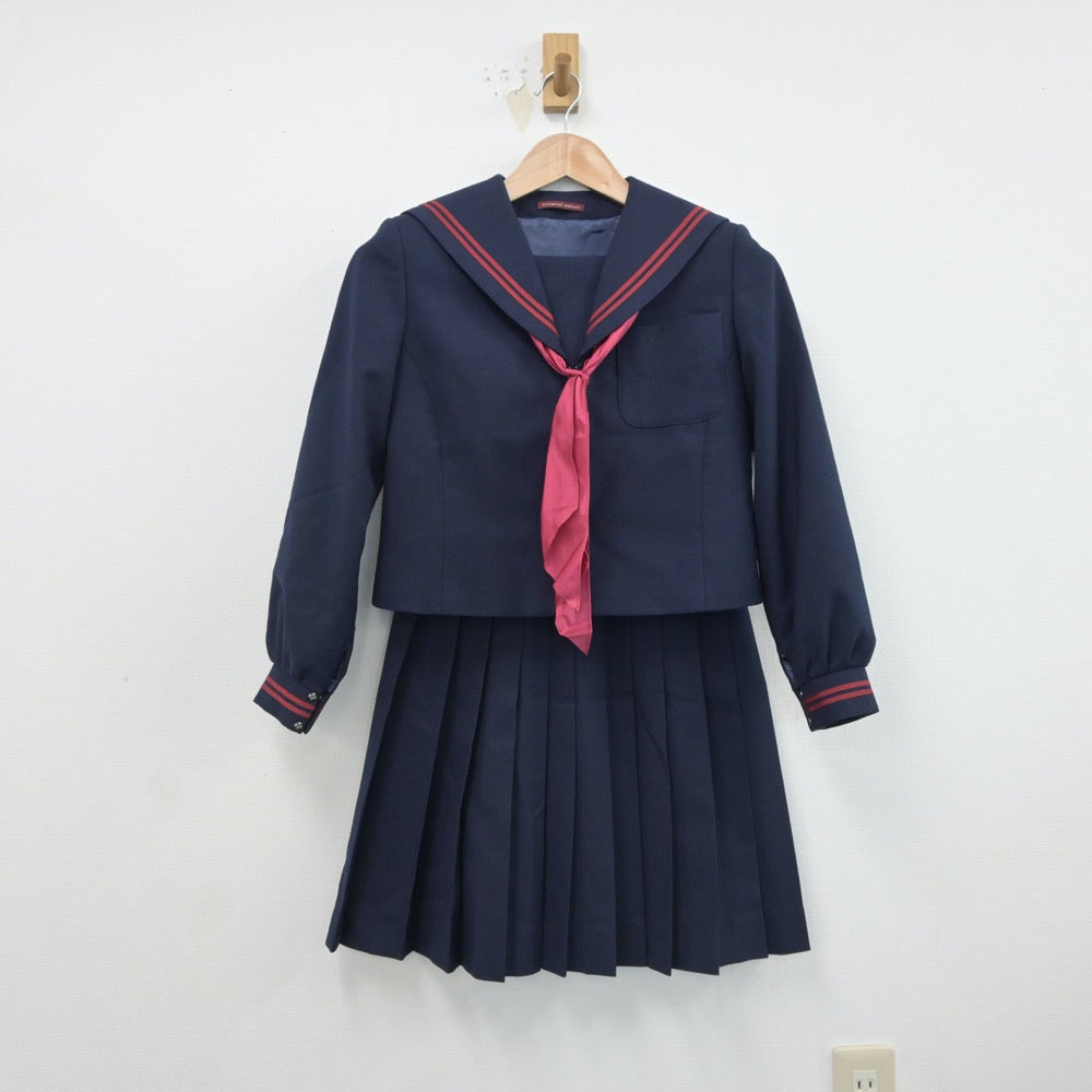 【中古】岐阜県 岐阜西中学校 女子制服 3点（セーラー服・スカート）sf016660