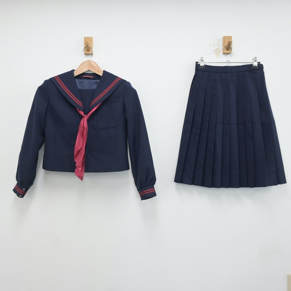 【中古】岐阜県 岐阜西中学校 女子制服 3点（セーラー服・スカート）sf016660