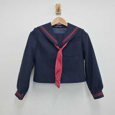 【中古】岐阜県 岐阜西中学校 女子制服 3点（セーラー服・スカート）sf016660