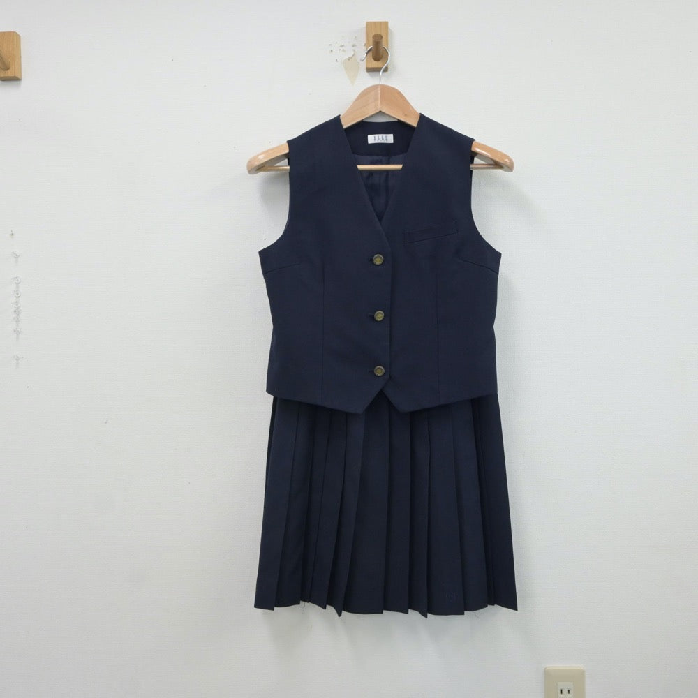 【中古】埼玉県 大宮高等学校 女子制服 2点（ベスト・スカート）sf016662