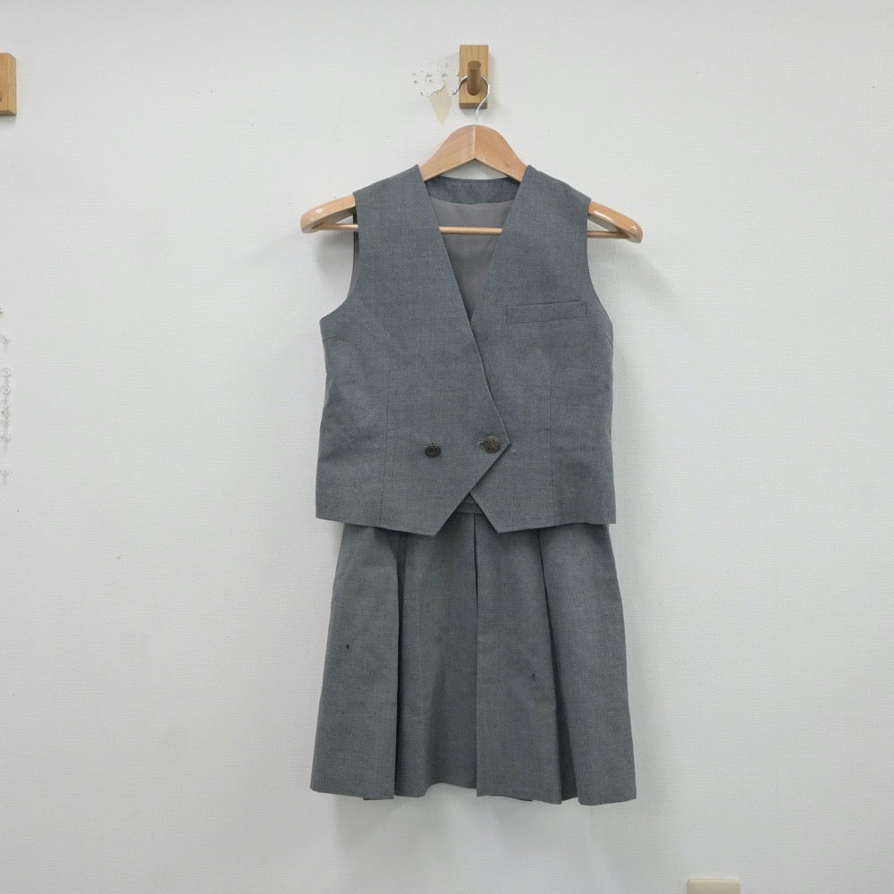 【中古】神奈川県 旭北中学校 女子制服 2点（ベスト・スカート）sf016673