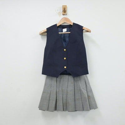 【中古】神奈川県 都岡高等学校 女子制服 2点（ベスト・スカート）sf016674