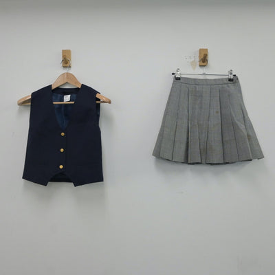 【中古】神奈川県 都岡高等学校 女子制服 2点（ベスト・スカート）sf016674