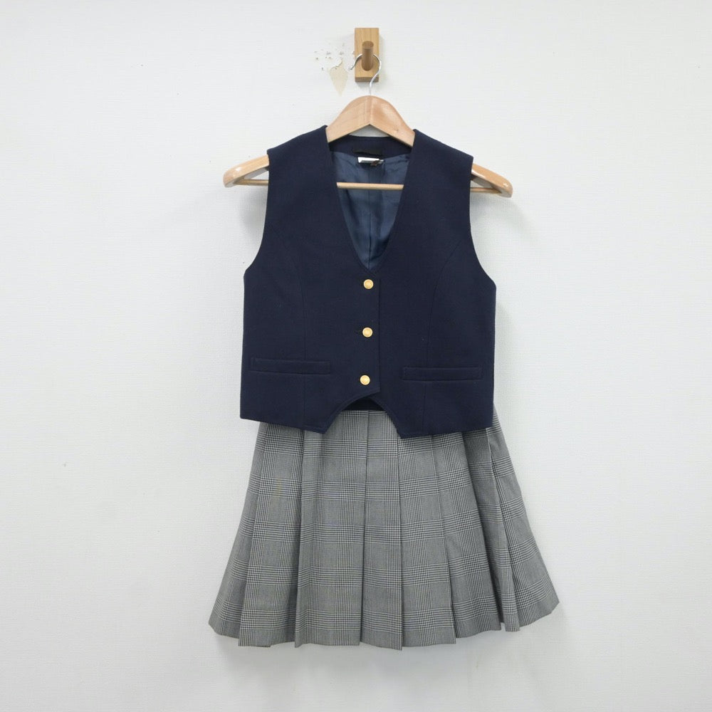 【中古】神奈川県 都岡高等学校 女子制服 3点（ブレザー・ベスト・スカート）sf016675