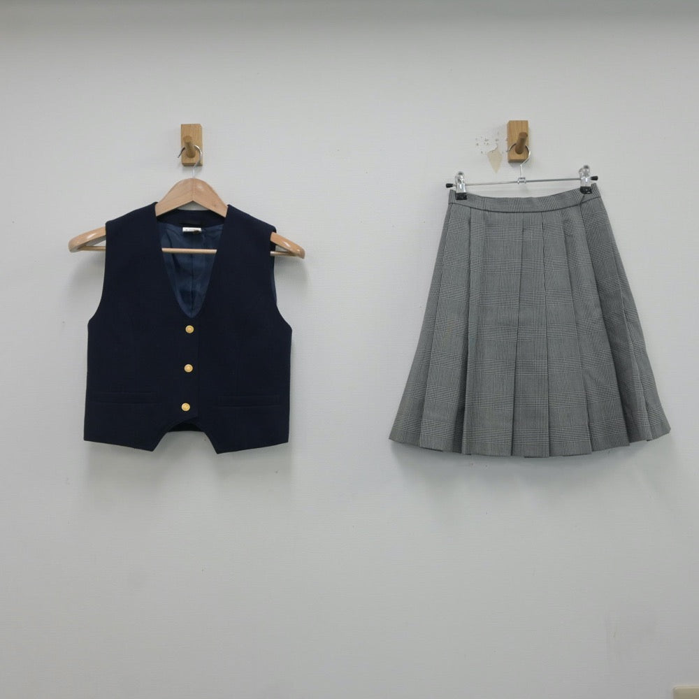 【中古】神奈川県 都岡高等学校 女子制服 3点（ブレザー・ベスト・スカート）sf016675