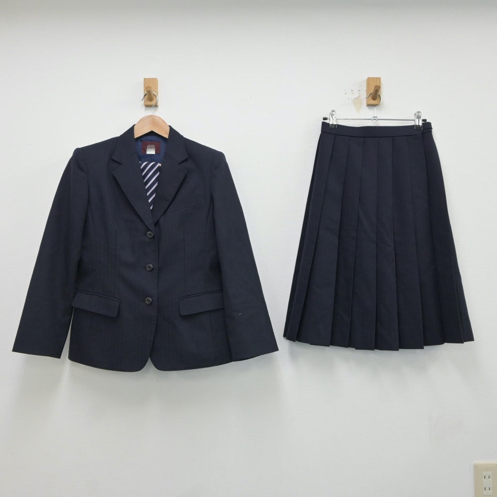 【中古】京都府 西城陽高等学校 女子制服 3点（ブレザー・スカート）sf016679