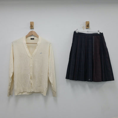 【中古】三重県 あけぼの学園高等学校 女子制服 2点（ニット・スカート）sf016691