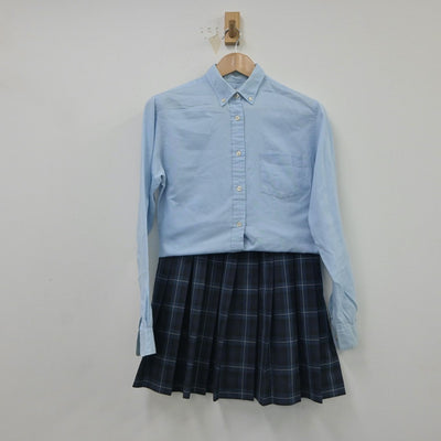 【中古】福岡県 福岡講倫館高等学校 女子制服 2点（シャツ・スカート）sf016693