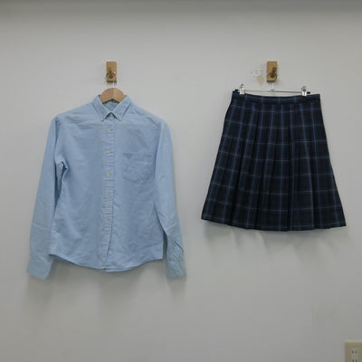 【中古】福岡県 福岡講倫館高等学校 女子制服 2点（シャツ・スカート）sf016693