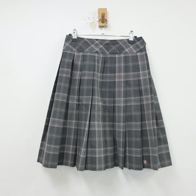 【中古】山梨県 笛吹高等学校 女子制服 3点（ニットベスト・スカート）sf016701