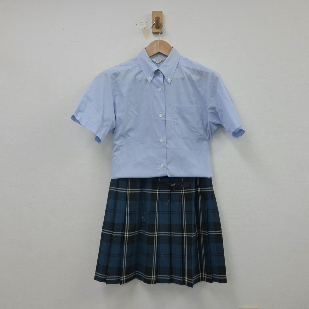 【中古】福島県 会津高等学校 女子制服 2点（シャツ・スカート）sf016706