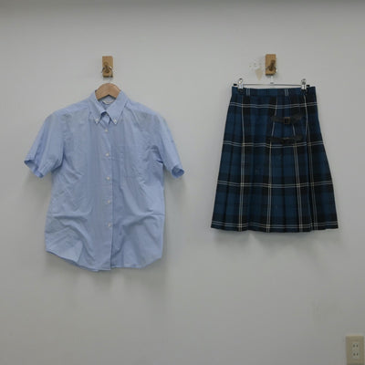 【中古】福島県 会津高等学校 女子制服 2点（シャツ・スカート）sf016706