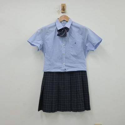 【中古】千葉県 四街道北高等学校 女子制服 4点（シャツ・ニットベスト・スカート）sf016707