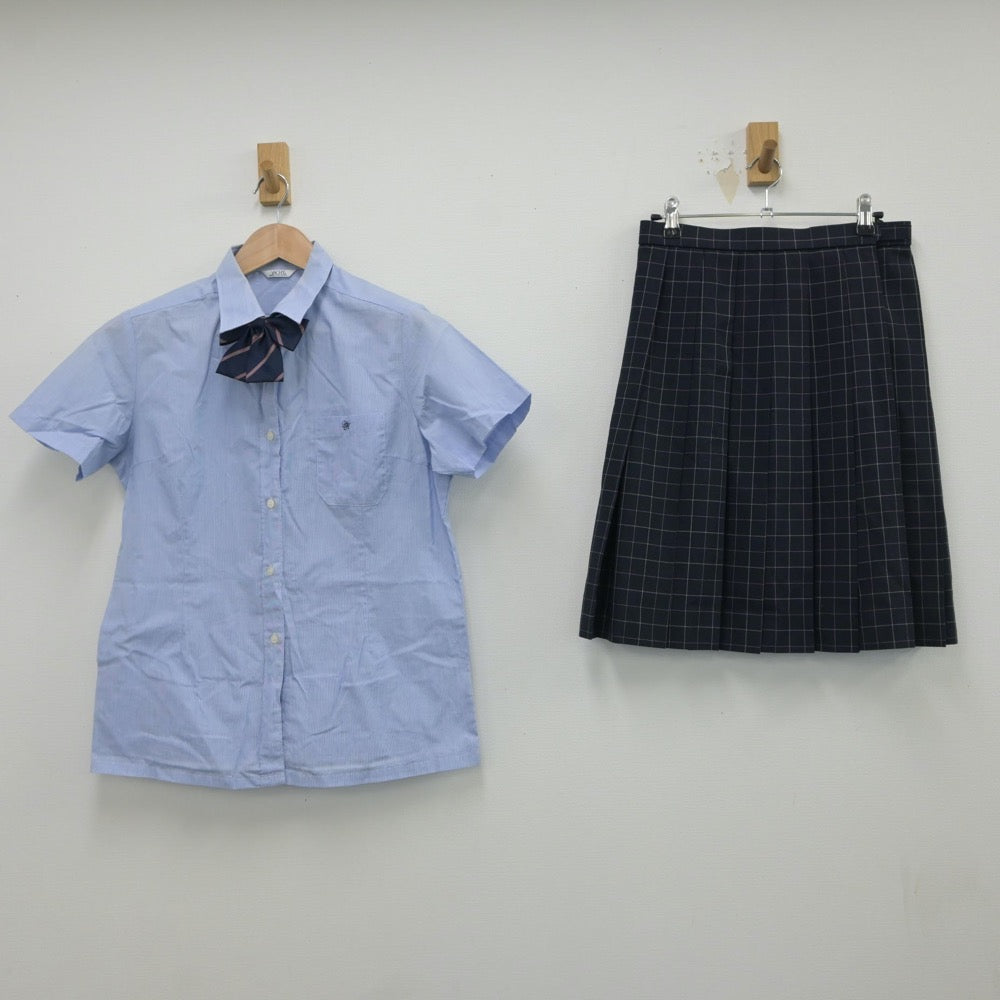 【中古】千葉県 四街道北高等学校 女子制服 4点（シャツ・ニットベスト・スカート）sf016707