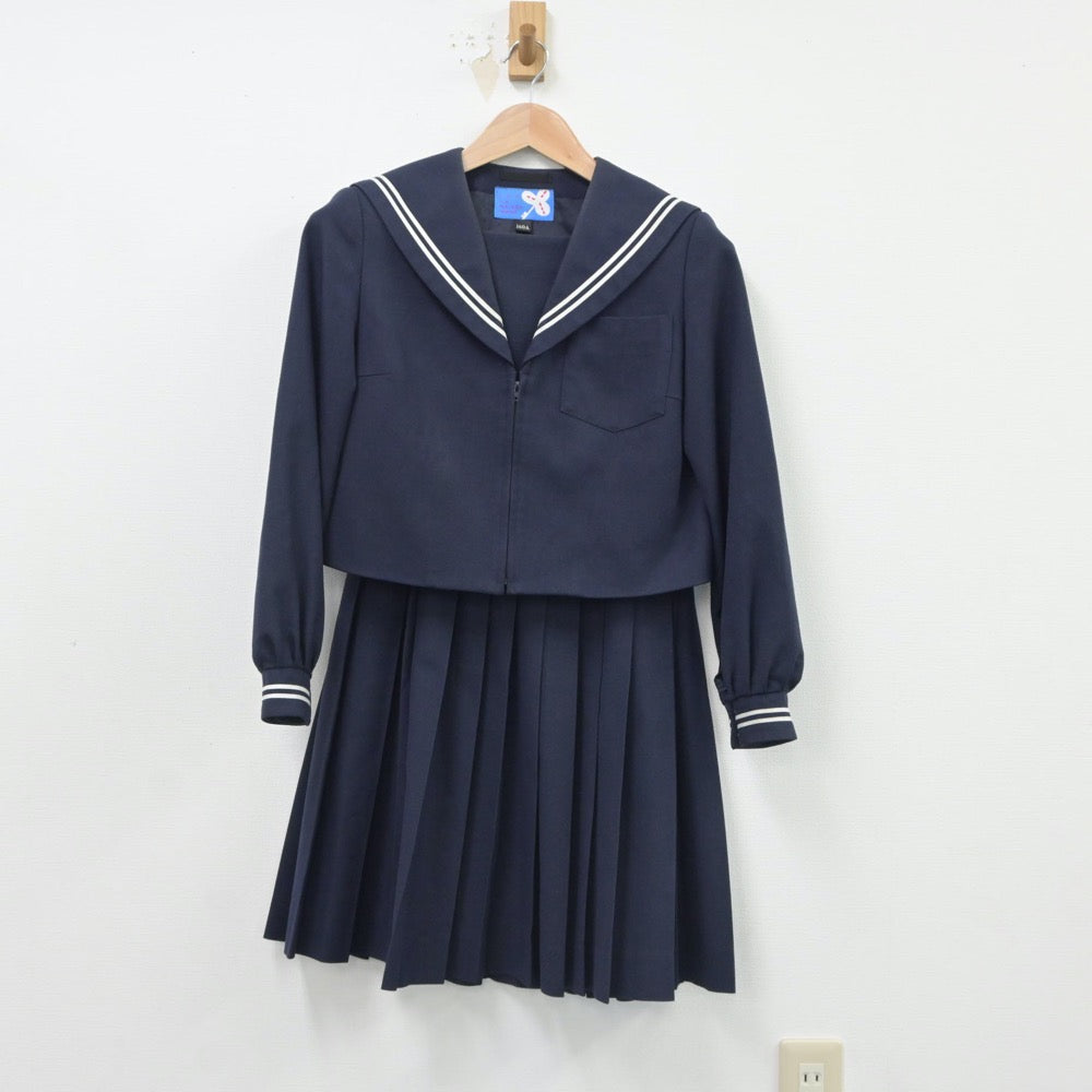 【中古】愛知県 御津中学校 女子制服 2点（セーラー服・スカート）sf016709