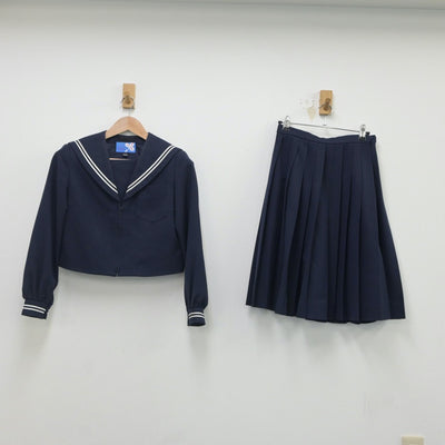 【中古】愛知県 御津中学校 女子制服 2点（セーラー服・スカート）sf016709