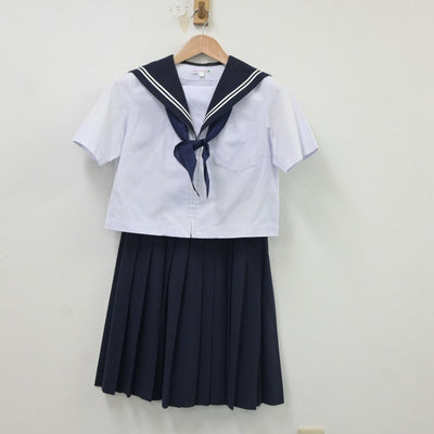 【中古】愛知県 御津中学校 女子制服 3点（セーラー服・スカート）sf016710