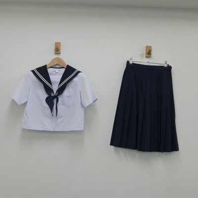 【中古】愛知県 御津中学校 女子制服 3点（セーラー服・スカート）sf016710