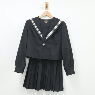 【中古】三重県 菰野中学校 女子制服 3点（セーラー服・スカート・スカート）sf016716