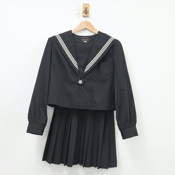 O131/(中古)兵庫県 氷丘中学校 女子制服5点 /旧制服/M/W63