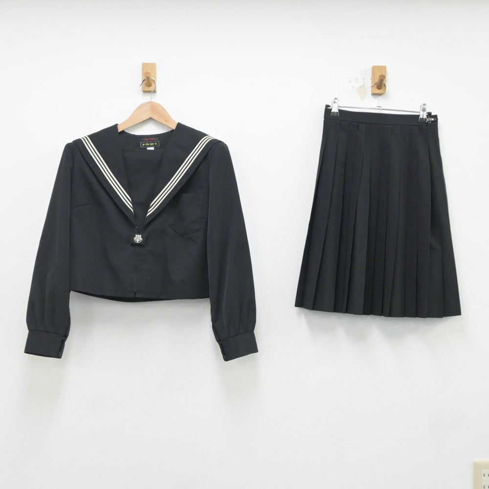 【中古】三重県 菰野中学校 女子制服 3点（セーラー服・スカート・スカート）sf016716