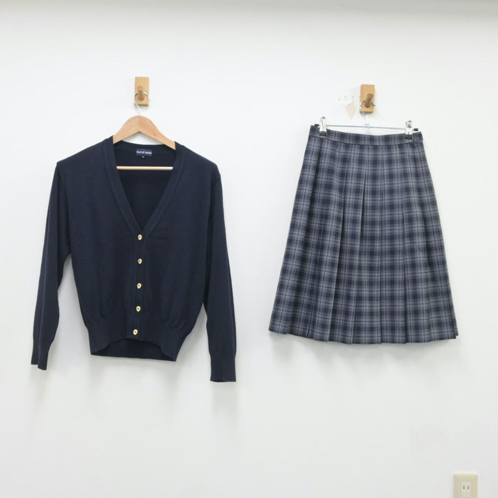 【中古】千葉県 聖徳大学附属女子高等学校 女子制服 2点（ニット・スカート）sf016725