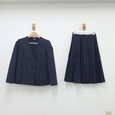 【中古】広島県 城北中学校 女子制服 3点（スカート・ベスト・スカート）sf016735