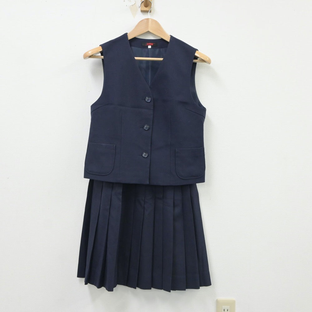 【中古】広島県 城北中学校 女子制服 3点（ブレザー・ベスト・スカート）sf016736