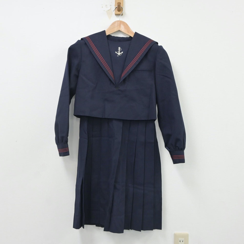 【中古】福岡県 福岡女学院中学校・高等学校 女子制服 2点（セーラー服・ジャンパースカート）sf016744