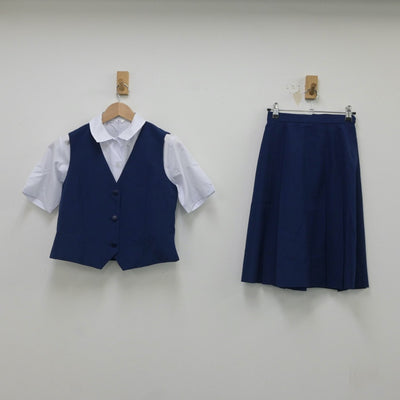 【中古】東京都 富士見東中学校 女子制服 3点（シャツ・ベスト・スカート）sf016753