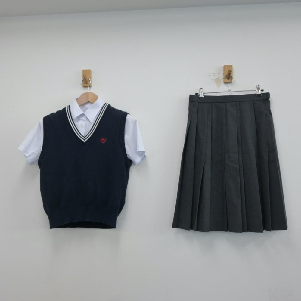 中古制服】福岡県 福岡西陵高等学校 女子制服 3点（シャツ・ニットベスト・スカート）sf016759【リサイクル学生服】 | 中古制服通販パレイド