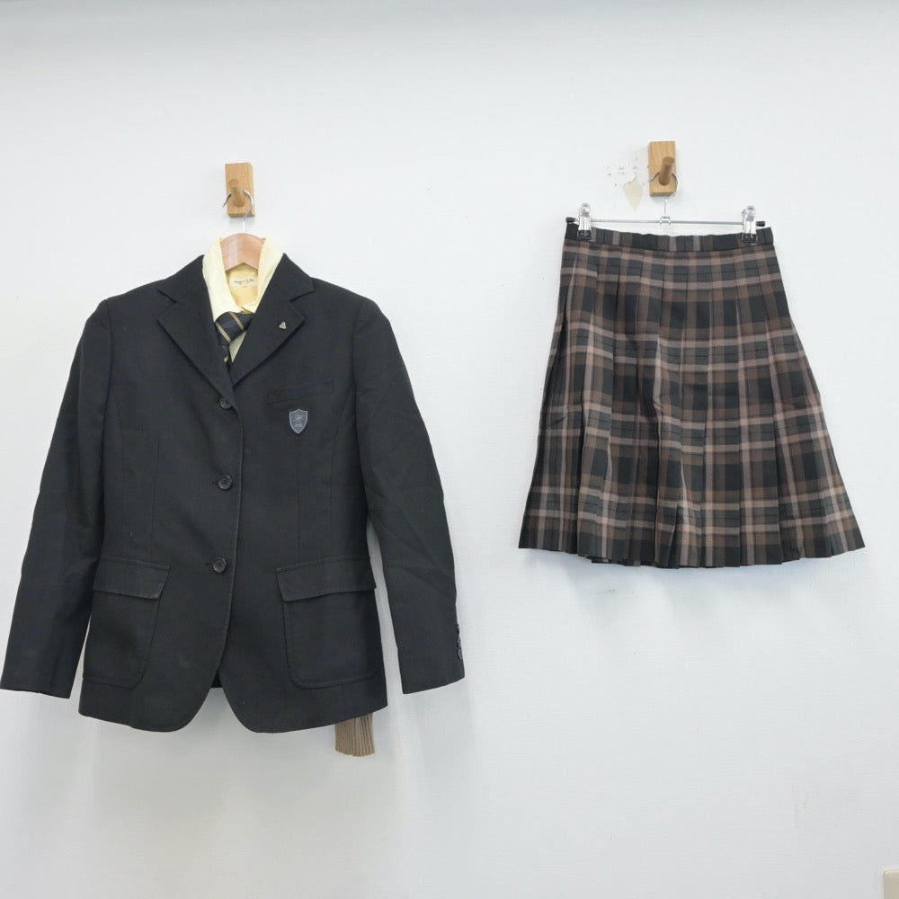 【中古】東京都 八王子学園八王子高等学校 女子制服 6点（ブレザー・シャツ・ニット・スカート）sf016761