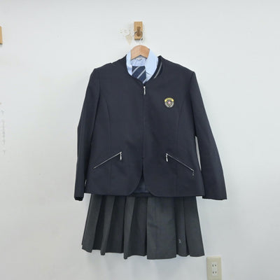 【中古】奈良県 高取国際高等学校 女子制服 6点（ブレザー・ニット・シャツ・スカート）sf016765