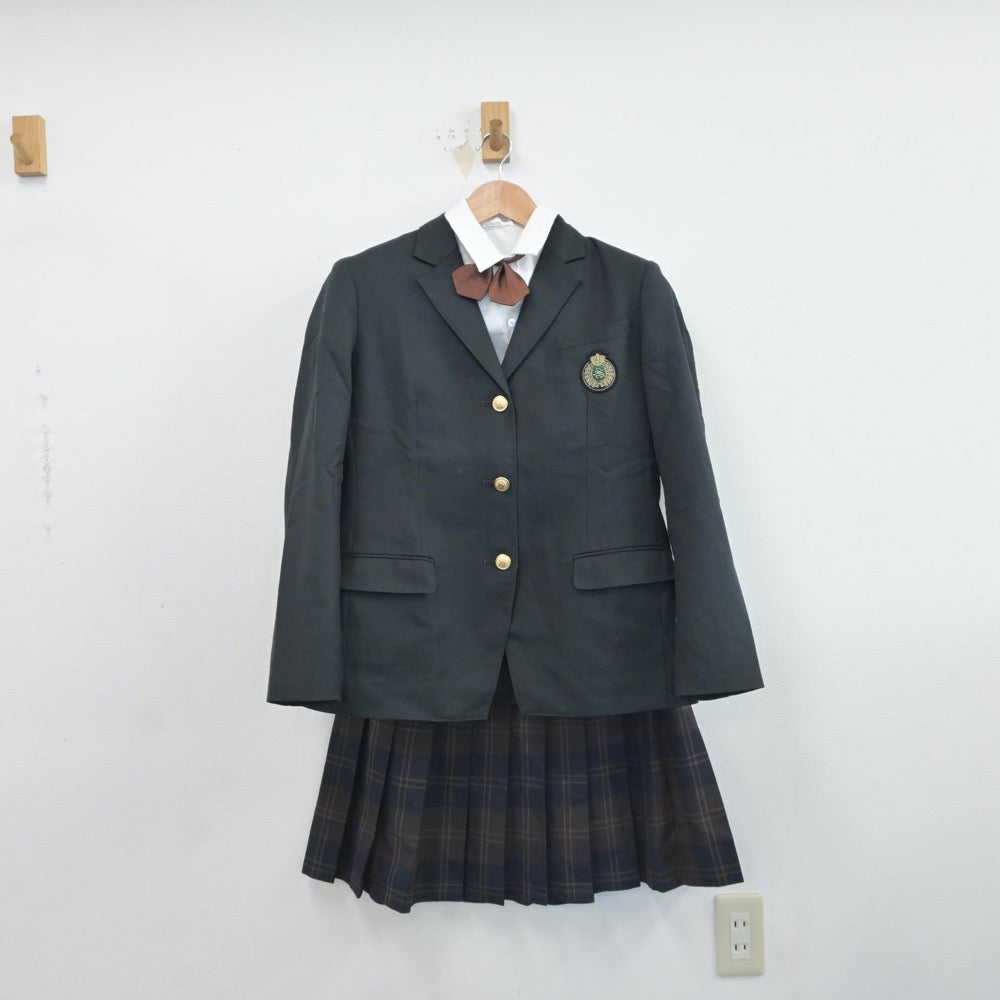 【中古】香川県 志度高等学校 女子制服 5点（ブレザー・シャツ・ベスト・スカート）sf016767