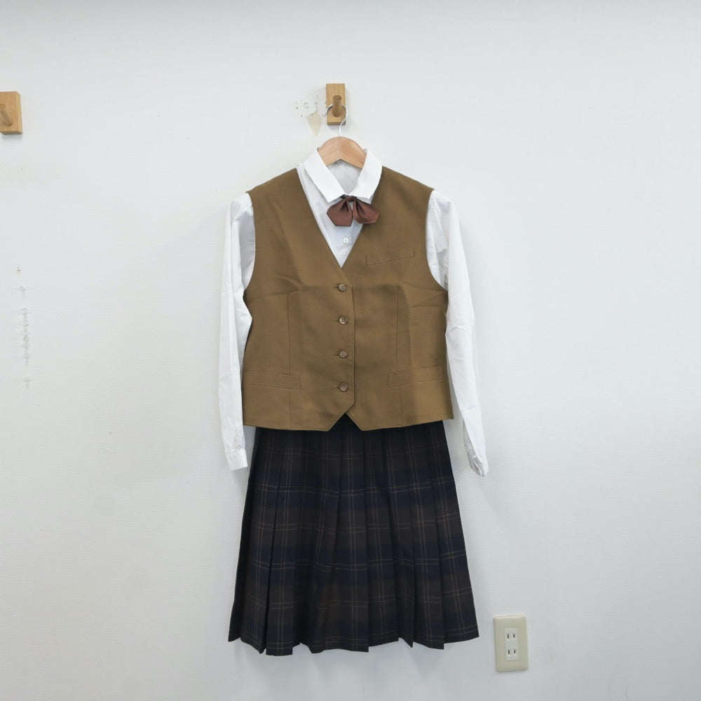 【中古】香川県 志度高等学校 女子制服 5点（ブレザー・シャツ・ベスト・スカート）sf016767