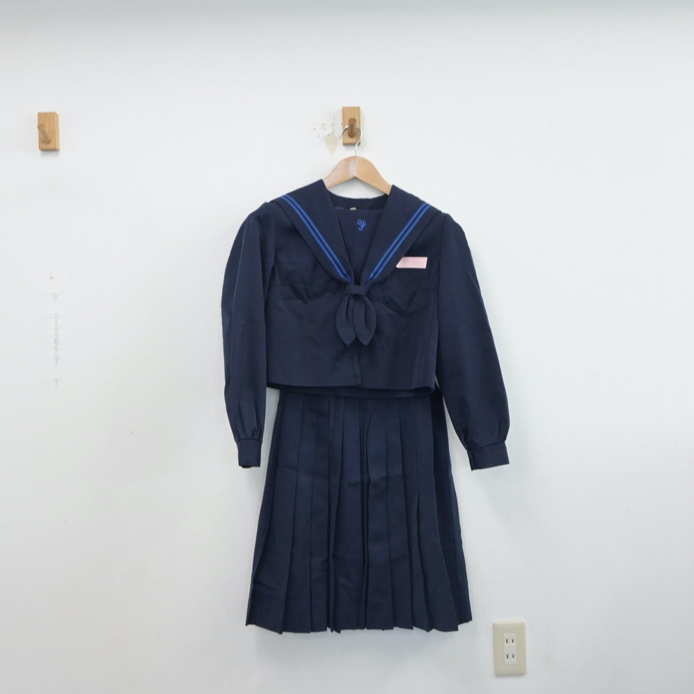 【中古】大分県 湯布院中学校 女子制服 2点（セーラー服・スカート）sf016768