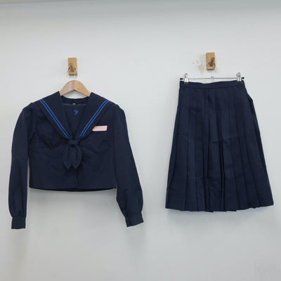 【中古】大分県 湯布院中学校 女子制服 2点（セーラー服・スカート）sf016768