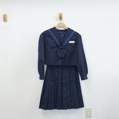 【中古】大分県 湯布院中学校 女子制服 2点（セーラー服・スカート）sf016769