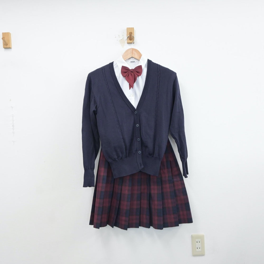 【中古】栃木県 佐野清澄高等学校 女子制服 6点（ブレザー・シャツ・ニット・スカート）sf016783