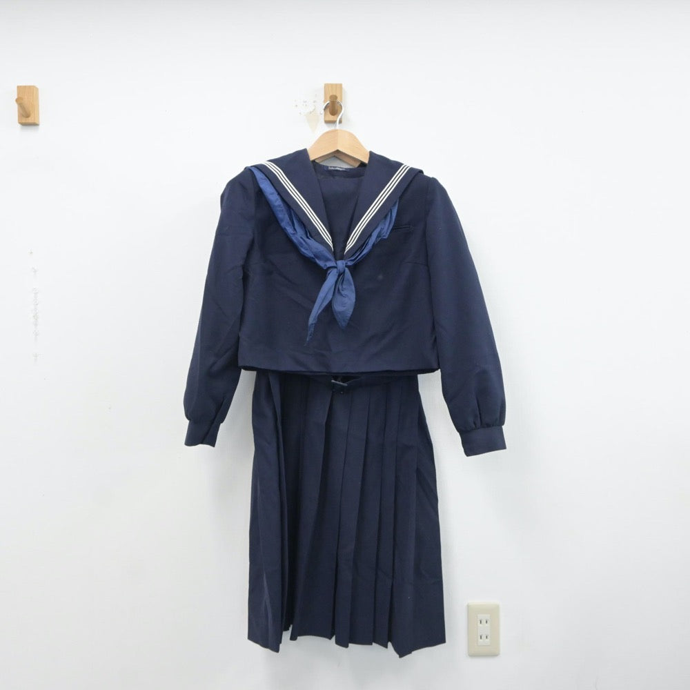 【中古】福岡県 和白東中学校 女子制服 3点（セーラー服・ジャンパースカート）sf016788