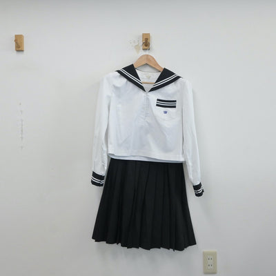 【中古】栃木県 足利短期大学附属高等学校 女子制服 5点（セーラー服・セーラー服・ニット・スカート）sf016791